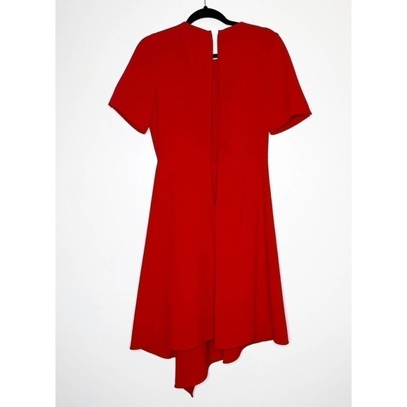 NWT Black Halo Bonfire Red Crete Tailored Ruffle Midi Dress Women's Size 4 - Picture 4 of 6